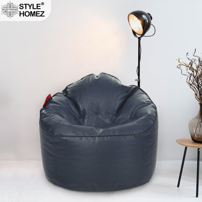 Style Homez Modern Mooda Rocker Lounger Bean Bag XXL Size Grey Color Premium Leatherette Filled with Beans Fillers