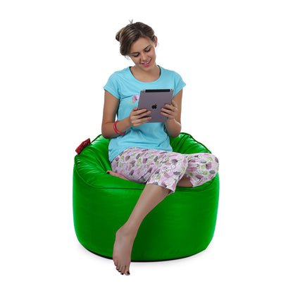 Style Homez Modern Mooda Rocker Lounger Bean Bag XXL Size Green Color Premium Leatherette Filled with Beans Fillers
