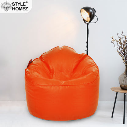 Style Homez Modern Mooda Rocker Lounger Bean Bag XXL Size Orange Color Premium Leatherette Filled with Beans Fillers