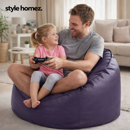 Style Homez Modern Mooda Rocker Lounger Bean Bag XXL Size Purple Color Premium Leatherette Filled with Beans Fillers