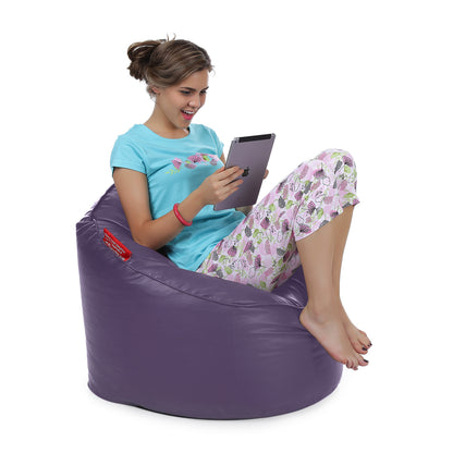 Style Homez Modern Mooda Rocker Lounger Bean Bag XXL Size Purple Color Premium Leatherette Filled with Beans Fillers