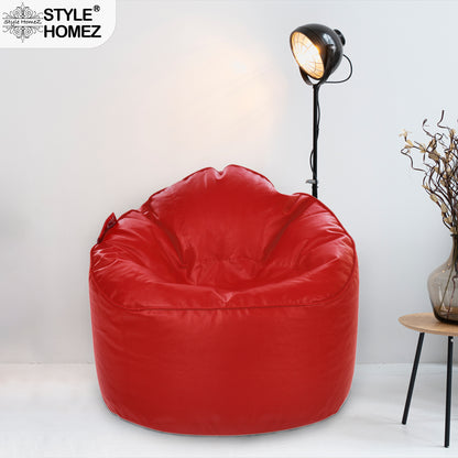 Style Homez Modern Mooda Rocker Lounger Bean Bag XXL Size Red Color Premium Leatherette Filled with Beans Fillers