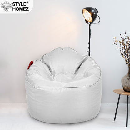 Style Homez Modern Mooda Rocker Lounger Bean Bag XXL Size Elegant White Color Premium Leatherette Filled with Beans Fillers
