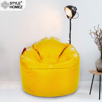 Style Homez Modern Mooda Rocker Lounger Bean Bag XXL Size Yellow Color Premium Leatherette Filled with Beans Fillers