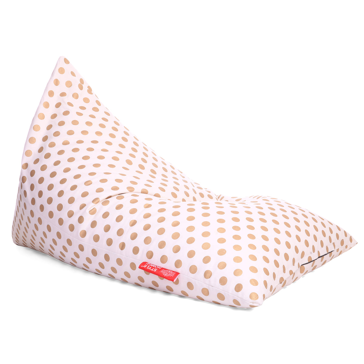 Style Homez PYRAMID LOUNGE, Cotton Canvas Polka Dots Printed Bean Bag XXL Size Cover Only