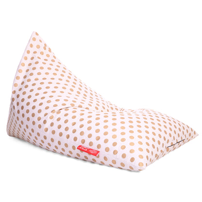 Style Homez PYRAMID LOUNGE, Cotton Canvas Polka Dots Printed Bean Bag XXL Size Cover Only