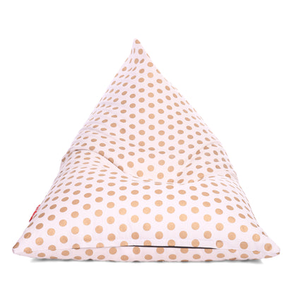 Style Homez PYRAMID LOUNGE, Cotton Canvas Polka Dots Printed Bean Bag XXL Size Cover Only