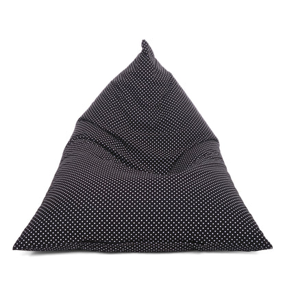 Style Homez PYRAMID LOUNGE, Cotton Canvas Polka Dots Printed Bean Bag XXL Size Cover Only