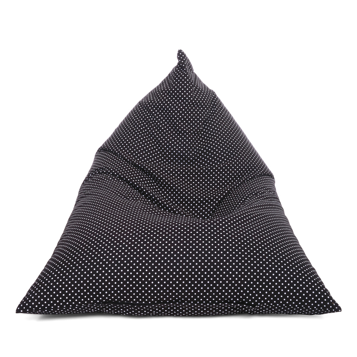 Style Homez PYRAMID LOUNGE, Cotton Canvas Polka Dots Printed Bean Bag XXL Size Filled with Beans Fillers