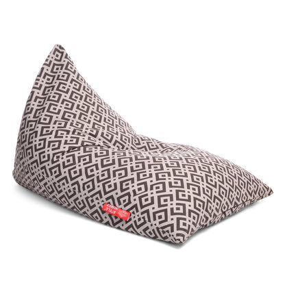 Style Homez PYRAMID LOUNGE, Cotton Canvas Geometric Printed Bean Bag XXL Size Cover Only