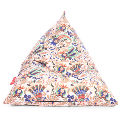 Style Homez PYRAMID LOUNGE, Cotton Canvas Floral Printed Bean Bag XXL Size Cover Only