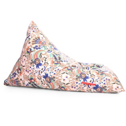 Style Homez PYRAMID LOUNGE, Cotton Canvas Floral Printed Bean Bag XXL Size Cover Only