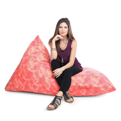 Style Homez PYRAMID LOUNGE, Cotton Canvas Abstract Printed Bean Bag XXL Size Cover Only