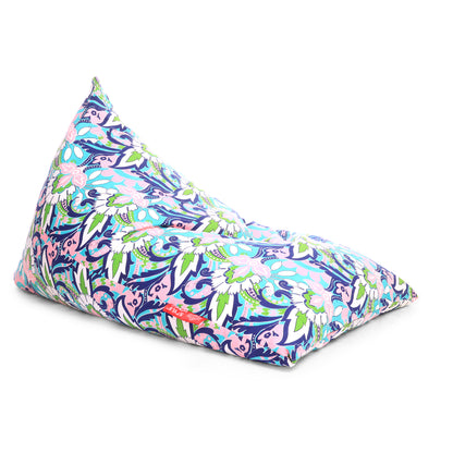 Style Homez PYRAMID LOUNGE, Cotton Canvas Floral Printed Bean Bag XXL Size Cover Only