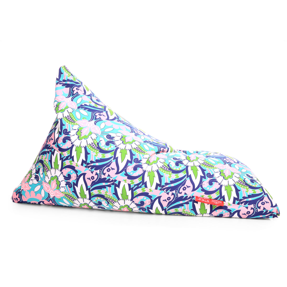 Style Homez PYRAMID LOUNGE, Cotton Canvas Floral Printed Bean Bag XXL Size Cover Only