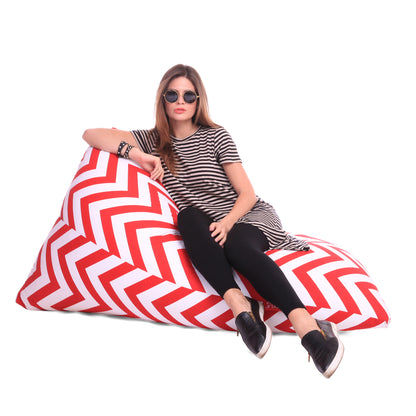 Style Homez PYRAMID LOUNGE, Cotton Canvas Stripes Printed Bean Bag XXL Size Cover Only
