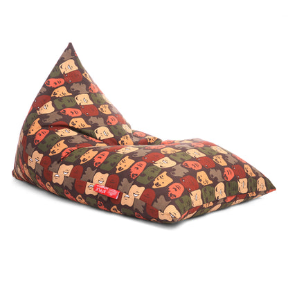 Style Homez PYRAMID LOUNGE, Cotton Canvas Abstract Printed Bean Bag XXL Size Cover Only