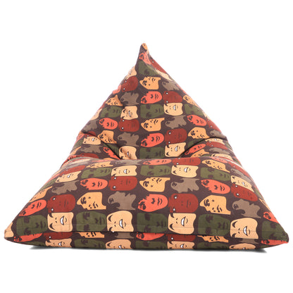 Style Homez PYRAMID LOUNGE, Cotton Canvas Abstract Printed Bean Bag XXL Size Cover Only