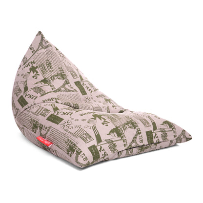 Style Homez PYRAMID LOUNGE, Cotton Canvas Abstract Printed Bean Bag XXL Size Cover Only