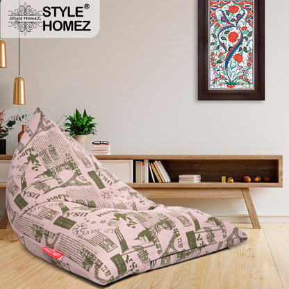Style Homez PYRAMID LOUNGE, Cotton Canvas Abstract Printed Bean Bag XXL Size Cover Only