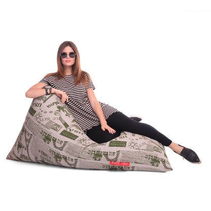 Style Homez PYRAMID LOUNGE, Cotton Canvas Abstract Printed Bean Bag XXL Size Cover Only