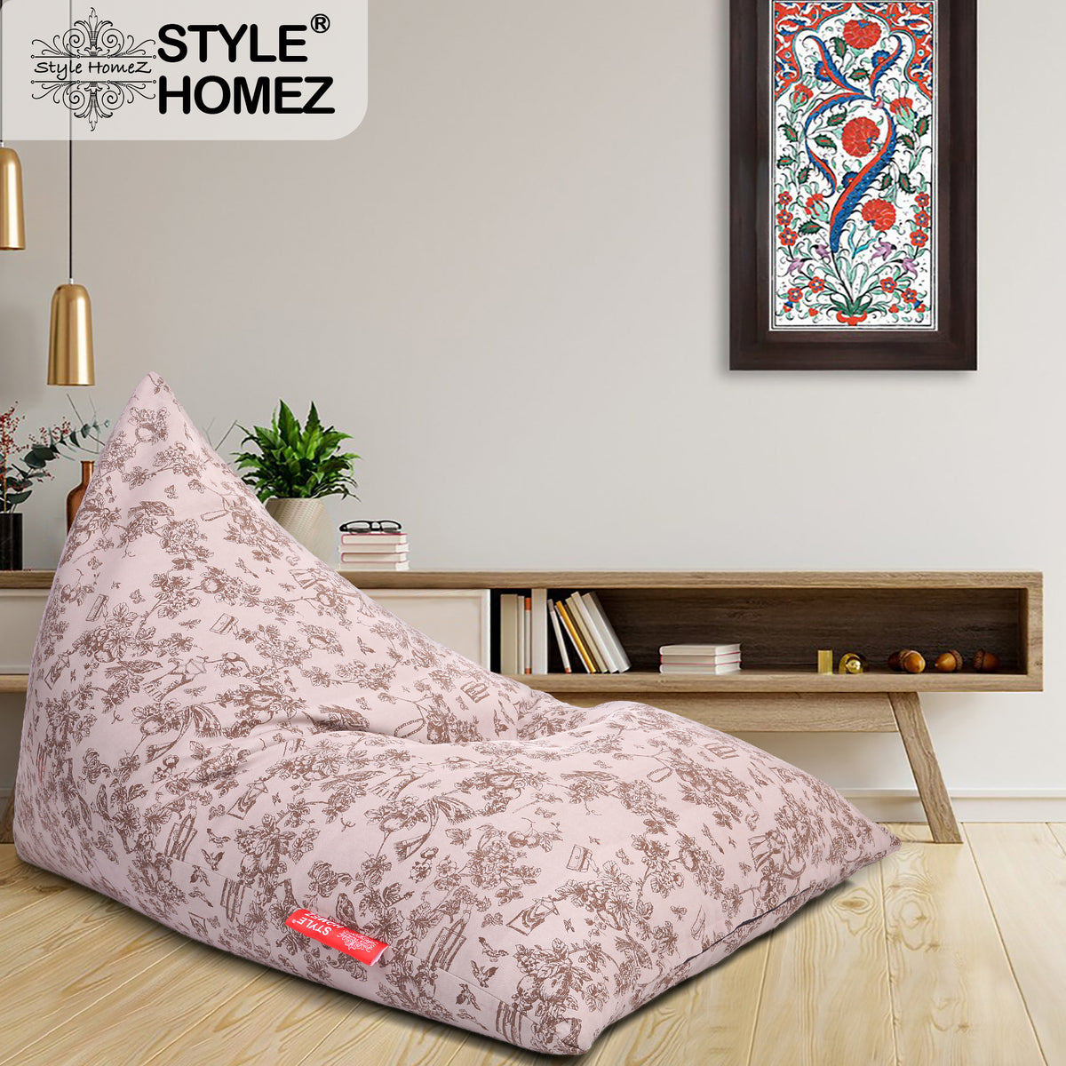 Style Homez PYRAMID LOUNGE, Cotton Canvas Abstract Printed Bean Bag XXL Size Cover Only