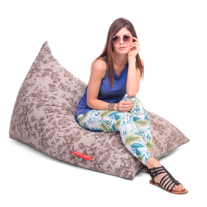 Style Homez PYRAMID LOUNGE, Cotton Canvas Abstract Printed Bean Bag XXL Size Cover Only