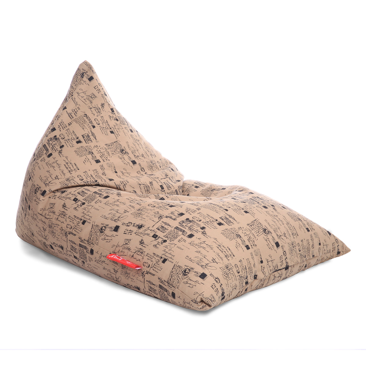Style Homez PYRAMID LOUNGE, Cotton Canvas Abstract Printed Bean Bag XXL Size Filled with Beans Fillers