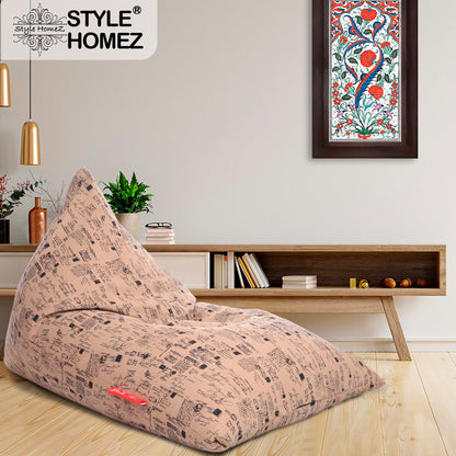 Style Homez PYRAMID LOUNGE, Cotton Canvas Abstract Printed Bean Bag XXL Size Cover Only