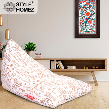 Style Homez PYRAMID LOUNGE, Cotton Canvas Abstract Printed Bean Bag XXL Size Cover Only