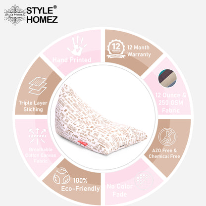 Style Homez PYRAMID LOUNGE, Cotton Canvas Abstract Printed Bean Bag XXL Size Cover Only