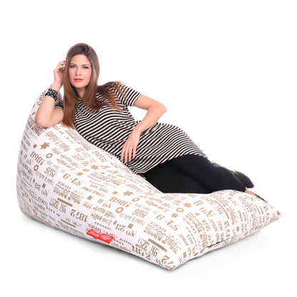 Style Homez PYRAMID LOUNGE, Cotton Canvas Abstract Printed Bean Bag XXL Size Cover Only