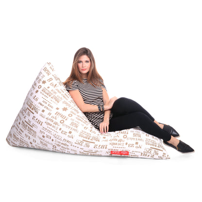 Style Homez PYRAMID LOUNGE, Cotton Canvas Abstract Printed Bean Bag XXL Size Cover Only