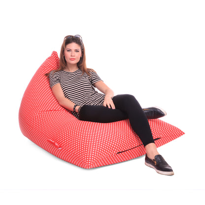 Style Homez PYRAMID LOUNGE, Cotton Canvas Star Printed Bean Bag XXL Size Cover Only
