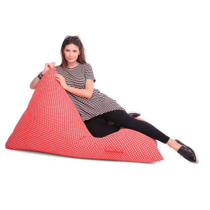 Style Homez PYRAMID LOUNGE, Cotton Canvas Star Printed Bean Bag XXL Size Cover Only