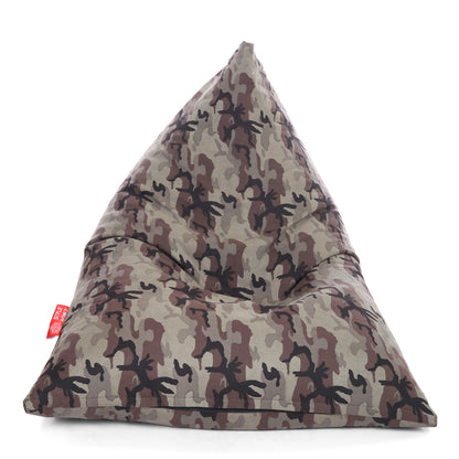 Style Homez PYRAMID LOUNGE, Cotton Canvas Camouflage Printed Bean Bag XXL Size Cover Only