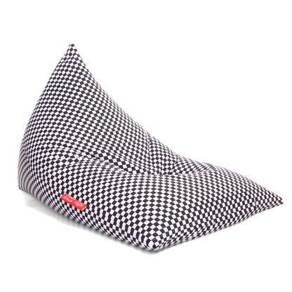 Style Homez PYRAMID LOUNGE, Cotton Canvas Checkered Printed Bean Bag XXL Size Filled with Beans Fillers