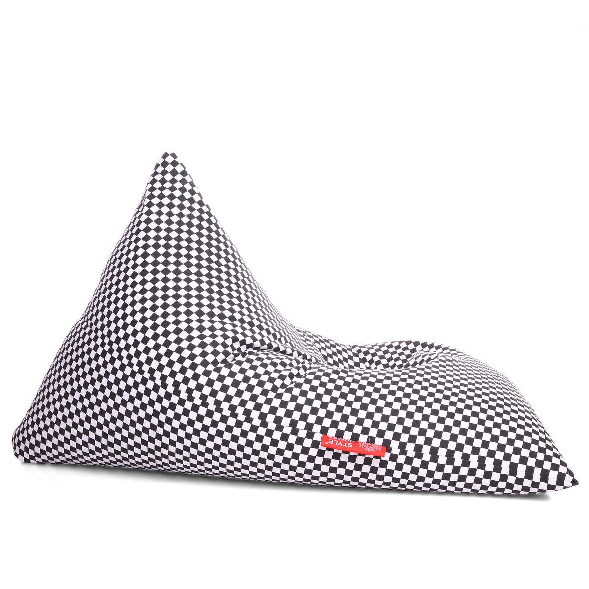 Style Homez PYRAMID LOUNGE, Cotton Canvas Checkered Printed Bean Bag XXL Size Cover Only