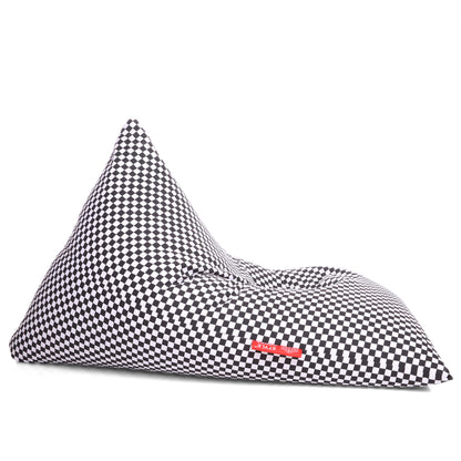 Style Homez PYRAMID LOUNGE, Cotton Canvas Checkered Printed Bean Bag XXL Size Cover Only
