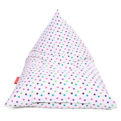 Style Homez PYRAMID LOUNGE, Cotton Canvas Star Printed Bean Bag XXL Size Cover Only