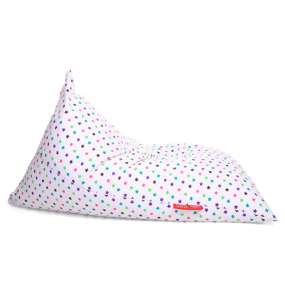 Style Homez PYRAMID LOUNGE, Cotton Canvas Star Printed Bean Bag XXL Size Cover Only