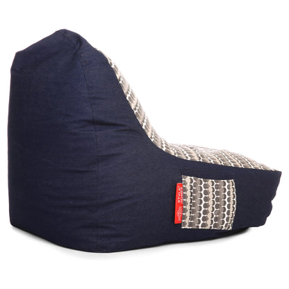 Style Homez Urban Design Denim Canvas Polka Dots Printed Chair Bean Bag XXL Size Filled with Beans Fillers