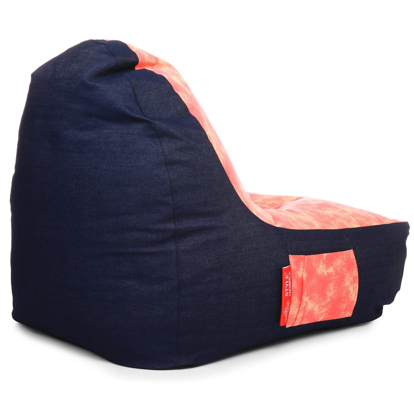 Style Homez Urban Design Denim Canvas Abstract Printed Chair Bean Bag XXL Size Filled with Beans Fillers