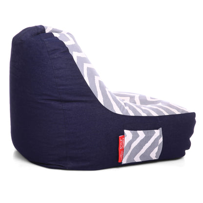Style Homez Urban Design Denim Canvas Stripes Printed Chair Bean Bag XXL Size Cover Only