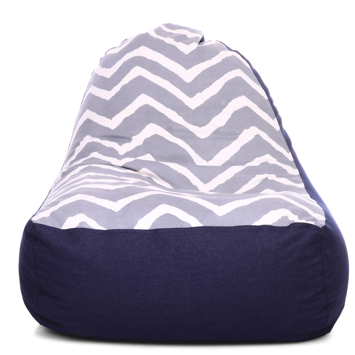 Style Homez Urban Design Denim Canvas Stripes Printed Chair Bean Bag XXL Size Filled with Beans Fillers