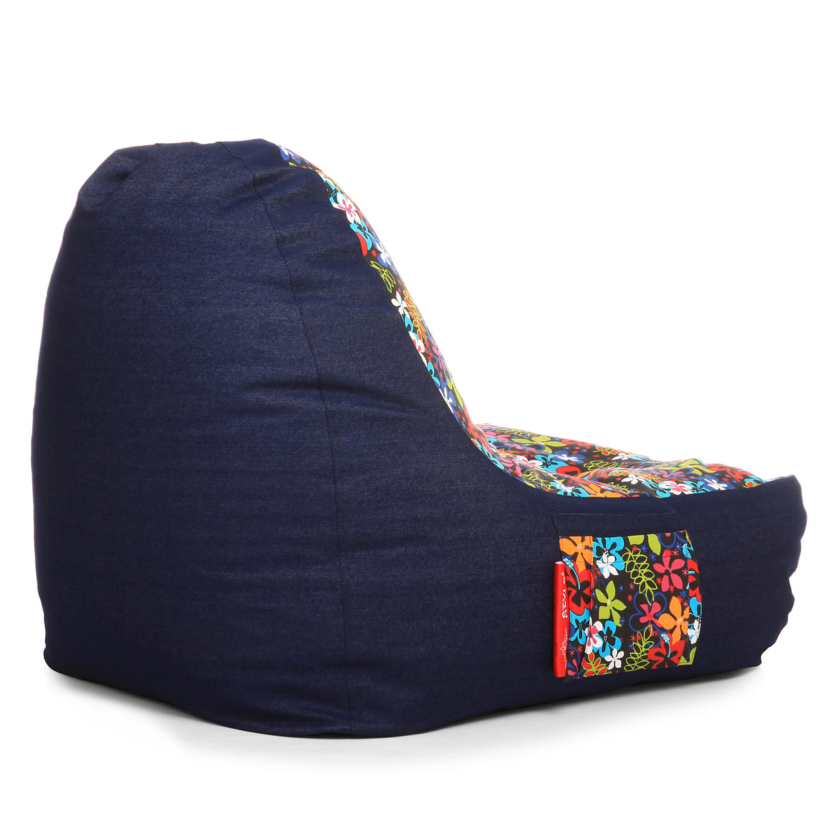 Style Homez Urban Design Denim Canvas Floral Printed Chair Bean Bag XXL Size Cover Only
