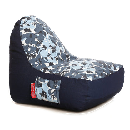 Style Homez Urban Design Denim Canvas Floral Printed Chair Bean Bag XXL Size Cover Only