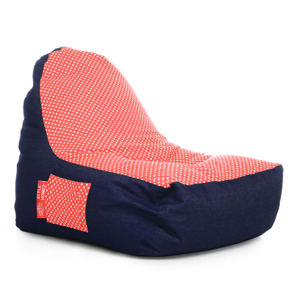 Style Homez Urban Design Denim Canvas Star Printed Chair Bean Bag XXL Size Filled with Beans Fillers
