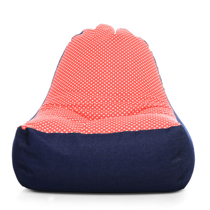 Style Homez Urban Design Denim Canvas Star Printed Chair Bean Bag XXL Size Filled with Beans Fillers