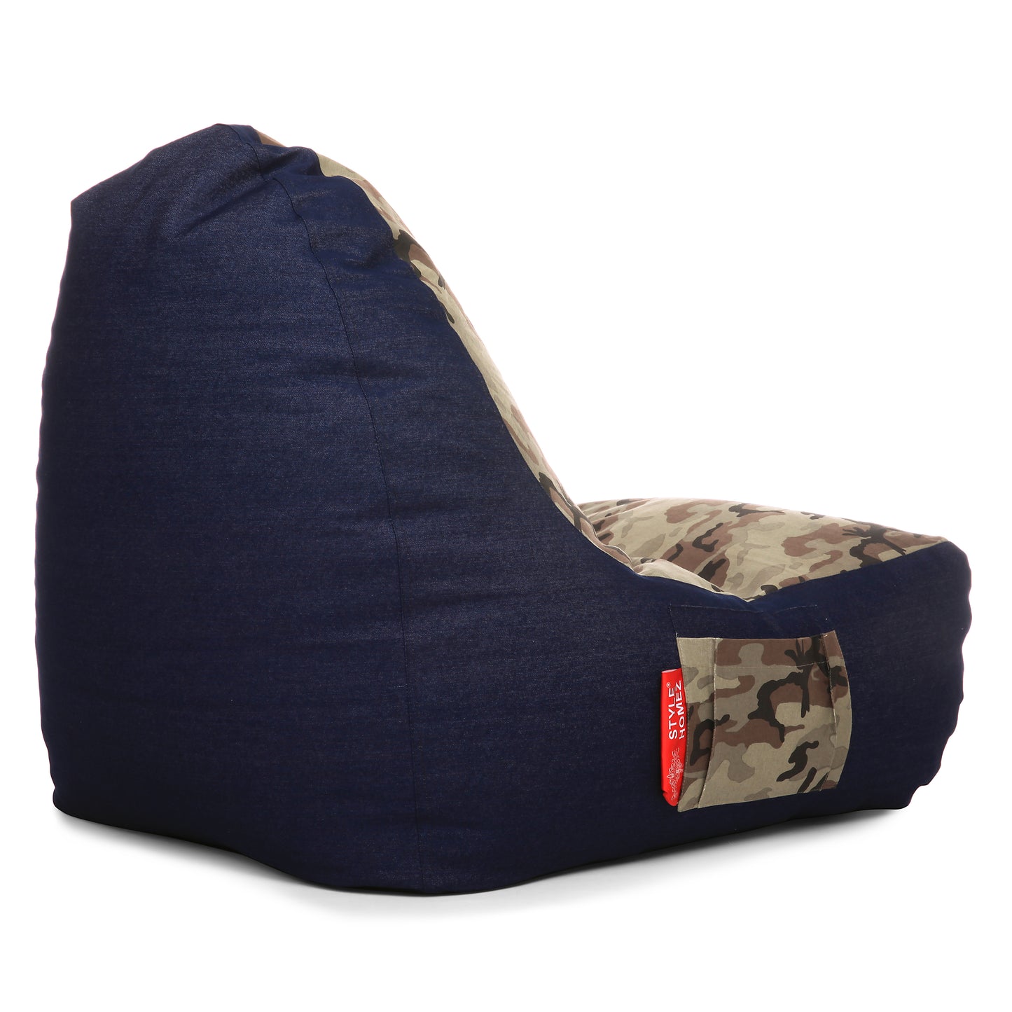 Style Homez Urban Design Denim Canvas Camouflage Printed Chair Bean Bag XXL Size Filled with Beans Fillers